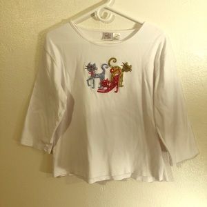 Sequined cat shirt
